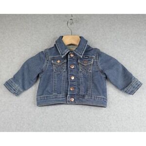 Wrangler Kids 3-6M Denim Jean Jacket Snap Front Embroidered Logo Western Rodeo